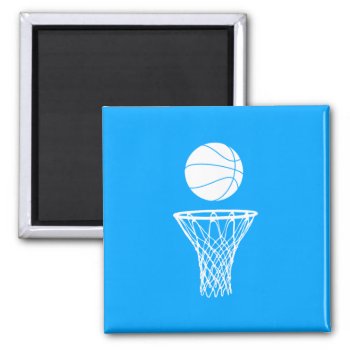 Basketball And Hoop Magnet Blue by sportsdesign at Zazzle