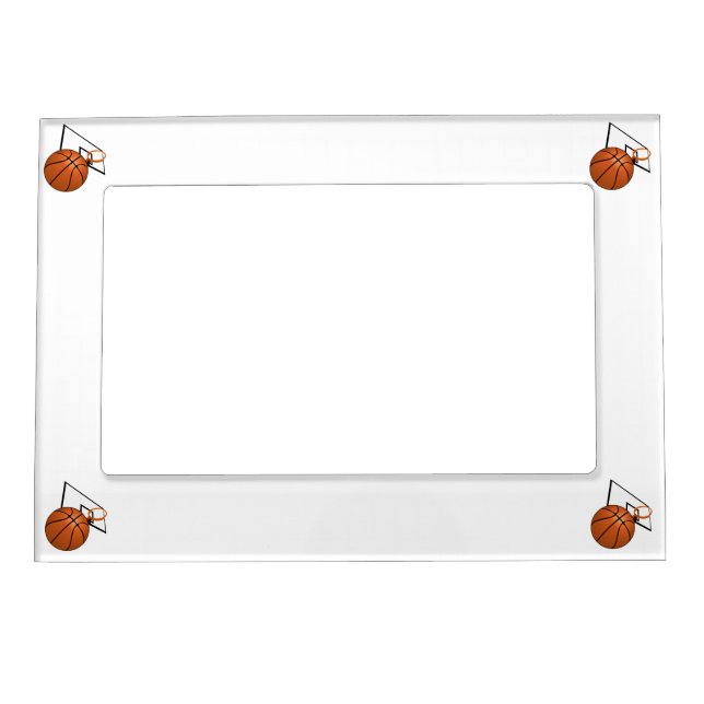 Basketball and Hoop Magnetic Picture Frame (Front)