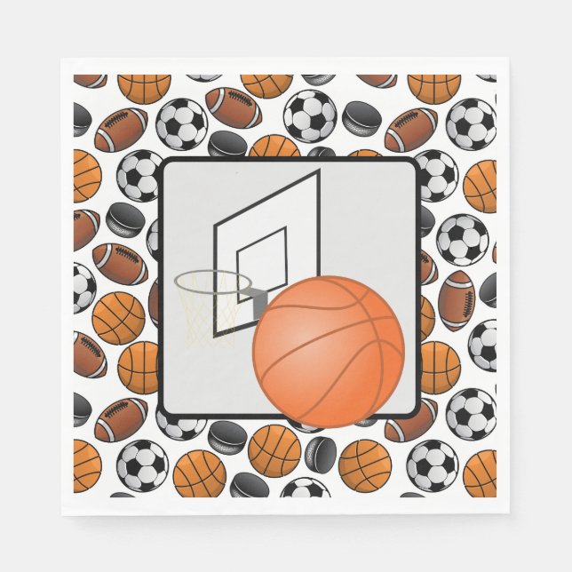 Basketball And Hoop Napkins (Front)