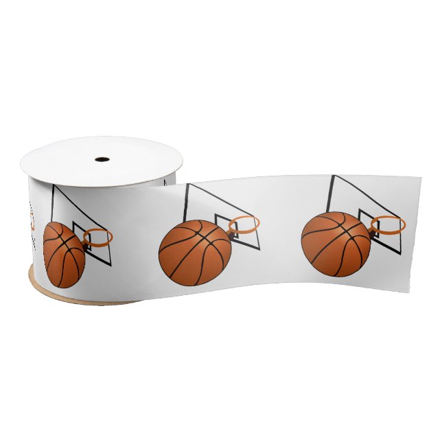 Basketball and Hoop Satin Ribbon (Spool)