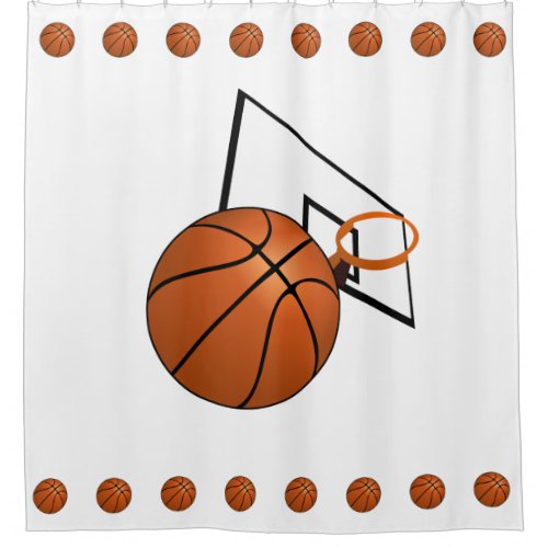 Basketball and Hoop Shower Curtain