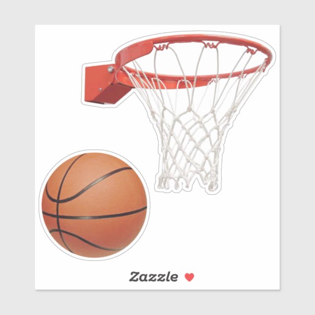 Basketball and Hoop Sticker (Sheet)