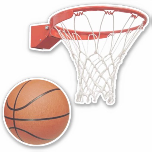 Basketball and Hoop Sticker Zazzle