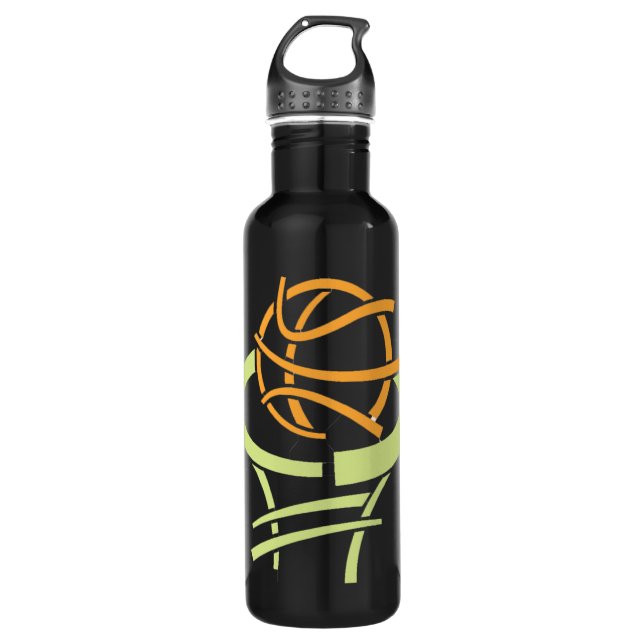 Basketball And Net Water Bottle (Front)