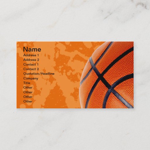 Customizable Basketball and Paint Splatter Business Cards