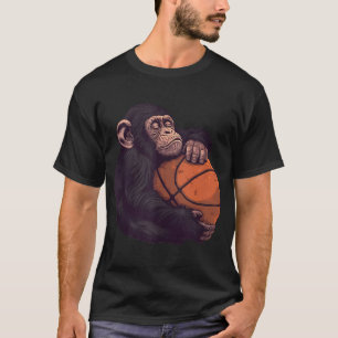Basketball Animal Art Drawing Monkey Basketball Pl T-Shirt