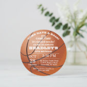 Basketball Any Age Birthday Invitation (Standing Front)