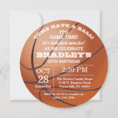 Basketball Any Age Birthday Invitation (Front)
