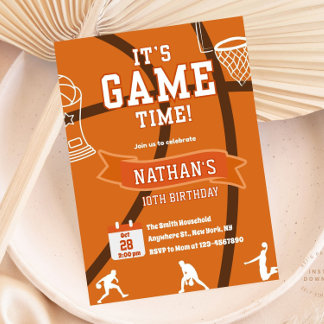 Basketball Any Age Birthday Sports Invitation