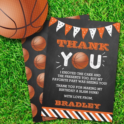 Basketball Any Age Birthday Thank You Card