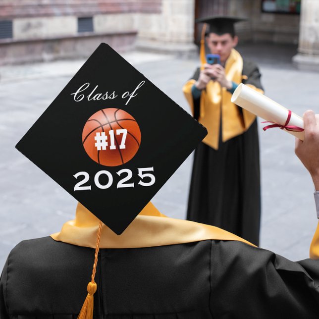 Basketball Any Custom Color Class of Year Graduation Cap Topper (Creator Uploaded)