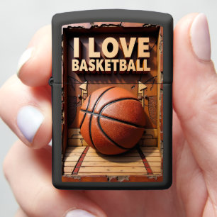 Basketball Arch Wood Court Zippo Lighter