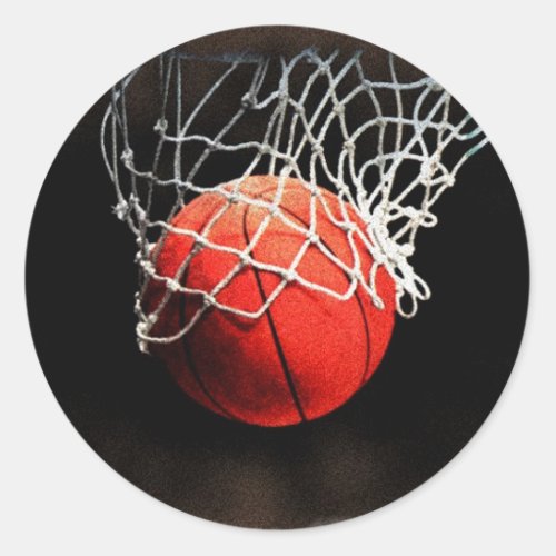 Basketball Art Classic Round Sticker