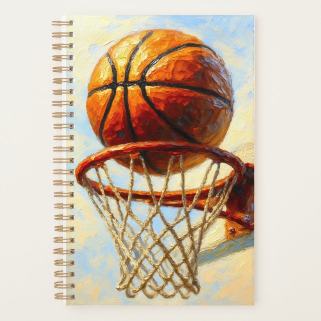 Basketball Art Notebook - Sports Design Journal (Front)
