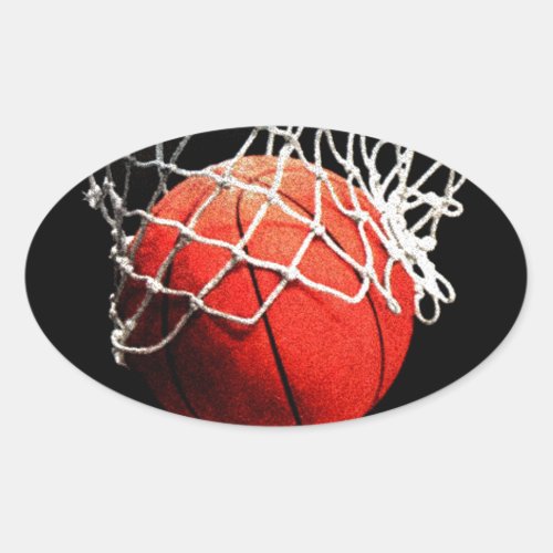 Basketball Art Oval Sticker