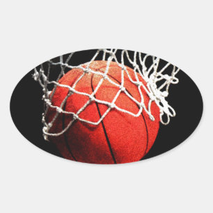 Basketball Art Oval Sticker