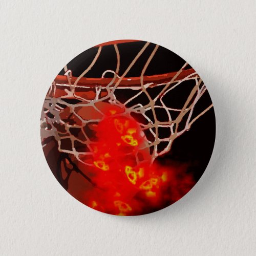 Basketball Art Pinback Button