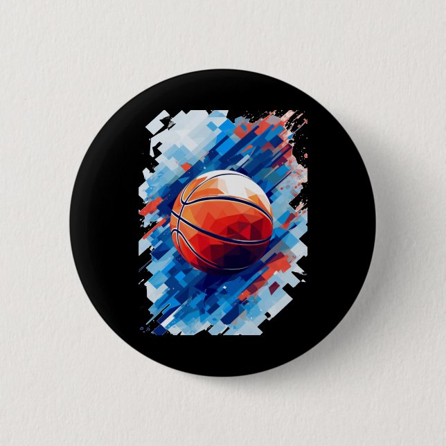 Basketball Art Poster Graphic 1  Button (Front)