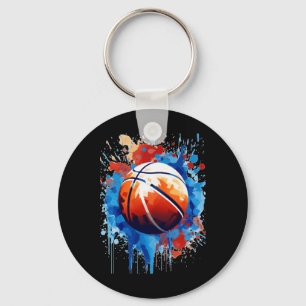 Basketball Art Poster Graphic Keychain