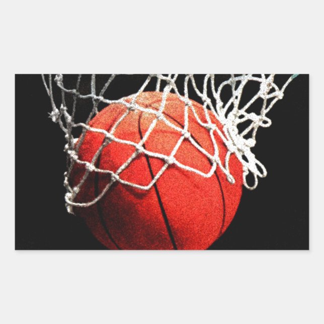 Basketball Art Rectangular Sticker (Front)