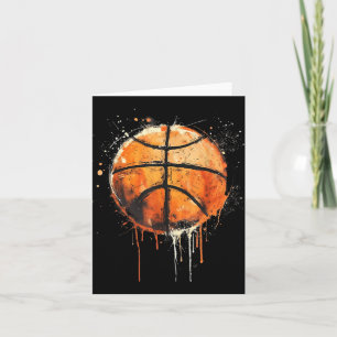 Basketball Artwork Basketball Hoop Colourful Water Card
