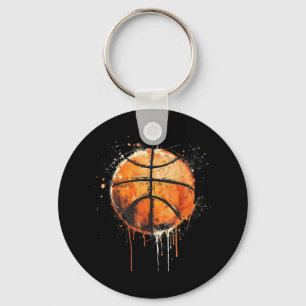 Basketball Artwork Basketball Hoop Colourful Water Keychain