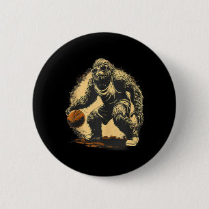 Basketball Artwork Basketball Lover Drawing Gorill Button