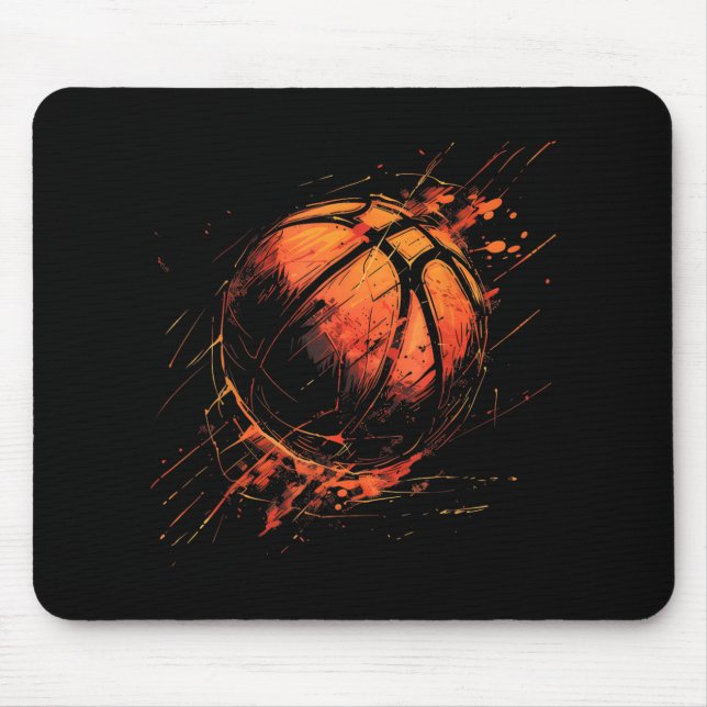 Basketball Artwork Basketball Lover Watercolor Spl Mouse Pad (Front)