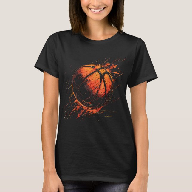 Basketball Artwork Basketball Lover Watercolor Spl T-Shirt (Front)