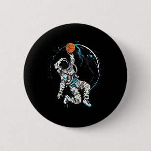 Basketball Artwork Basketball Player Astronaut Dra Button