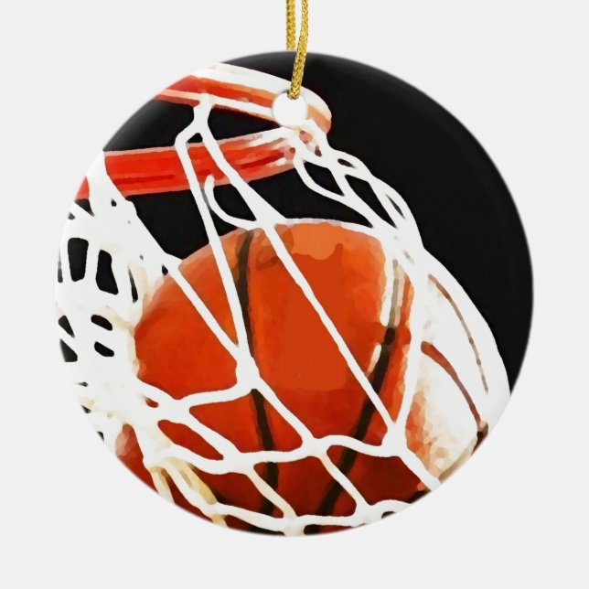 Basketball Artwork Ceramic Ornament (Front)