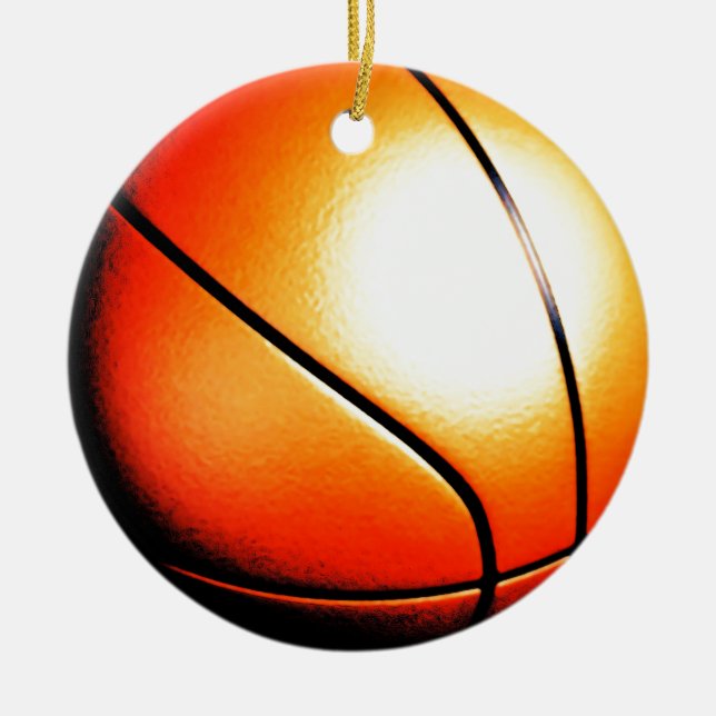 Basketball Artwork Ceramic Ornament (Front)