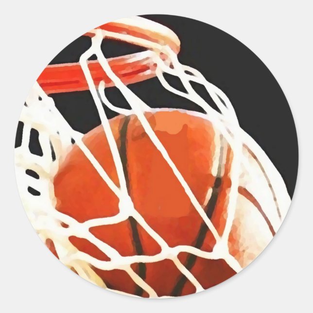 Basketball Artwork Classic Round Sticker (Front)