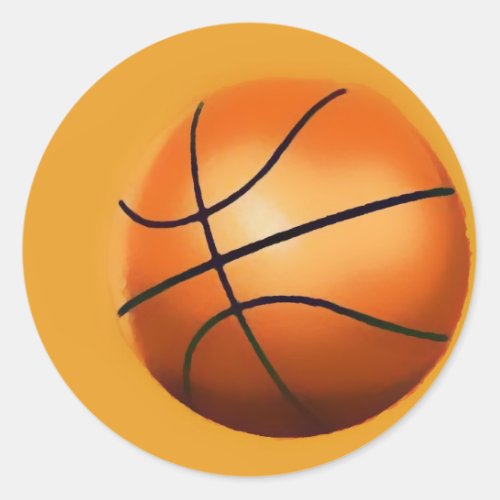 Basketball Artwork Classic Round Sticker