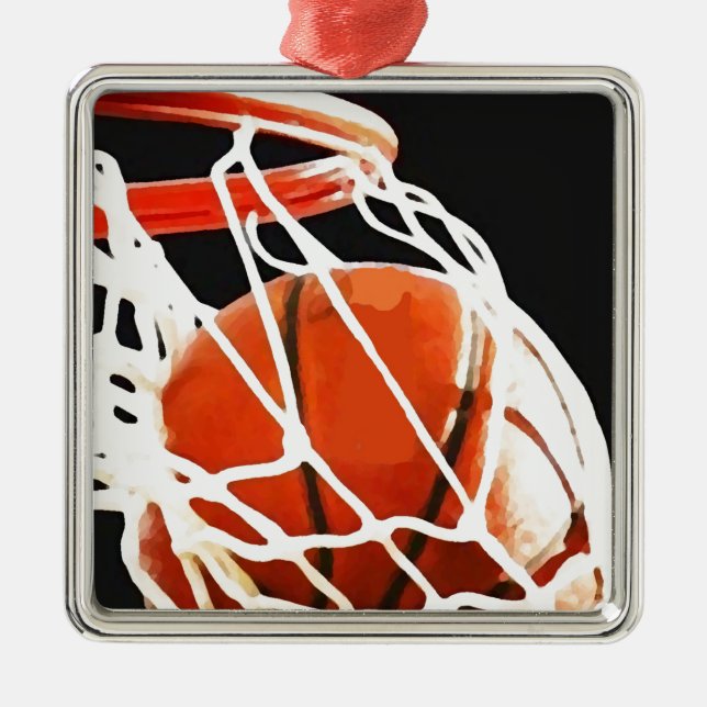 Basketball Artwork Metal Ornament (Front)