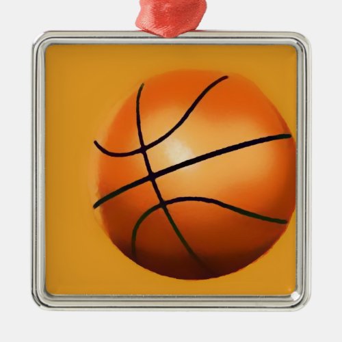 Basketball Artwork Metal Ornament