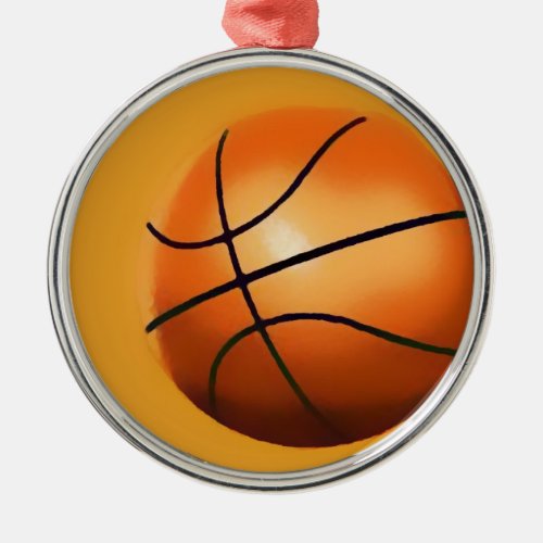 Basketball Artwork Metal Ornament