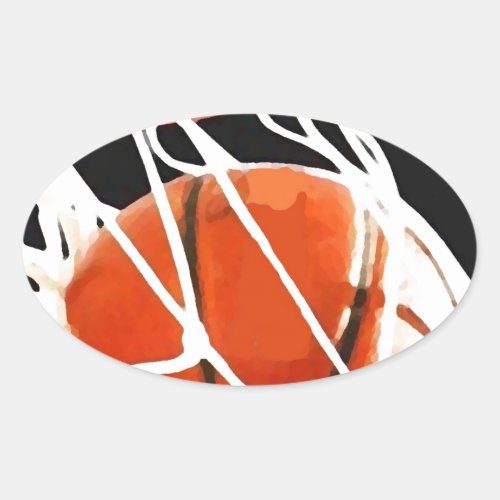 Basketball Artwork Oval Sticker