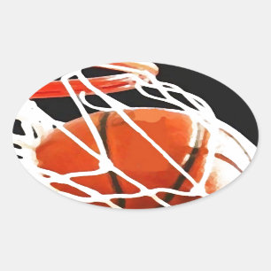 Basketball Artwork Oval Sticker