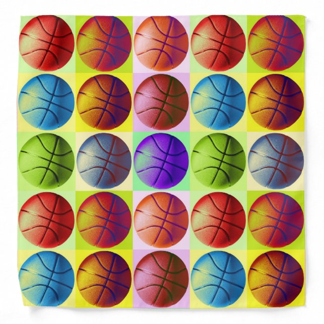 Basketball Artwork Pop Art Bandana (Front)