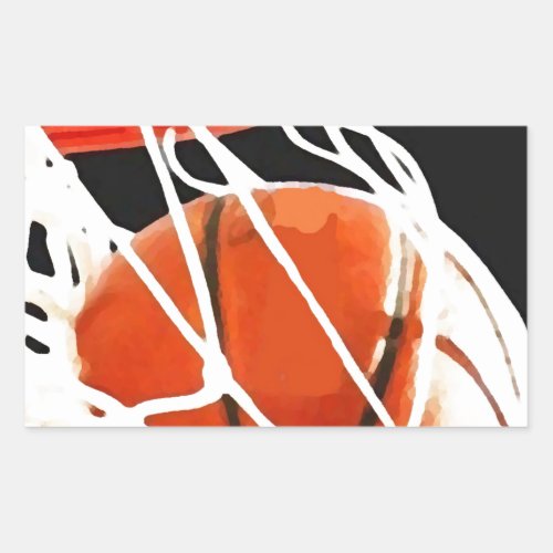 Basketball Artwork Rectangular Sticker