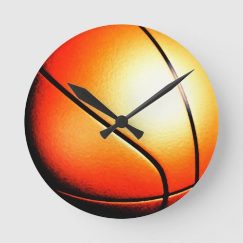 Basketball Artwork Round Clock