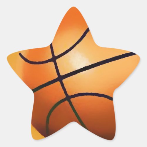 Basketball Artwork Star Sticker