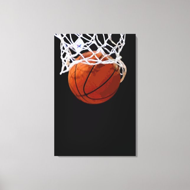 Basketball Artwork Wrapped Canvas - 3 Canvases Set Print (Front)