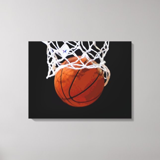 Basketball Artwork Wrapped Canvas Print (Front)