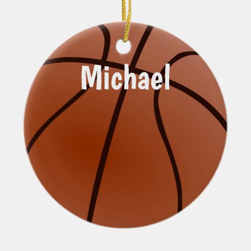 Basketball Artwork Your Name Custom Ceramic Ornament