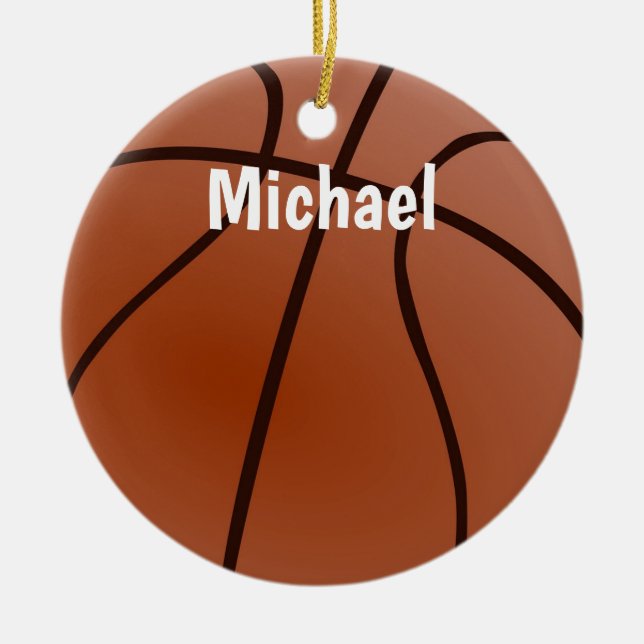 Basketball Artwork Your Name Custom Ceramic Ornament (Front)