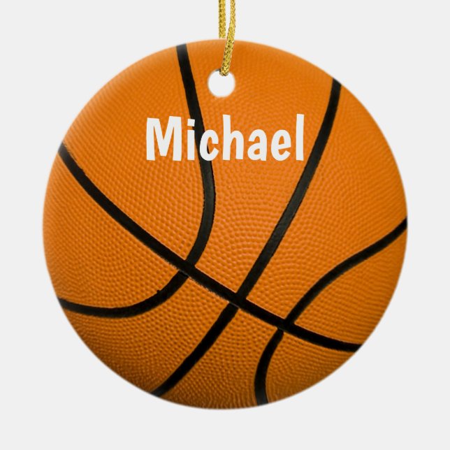 Basketball Artwork Your Name Custom Ceramic Ornament (Front)