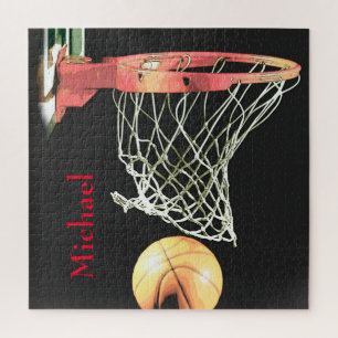 Basketball Artwork Your Name Jigsaw Puzzle