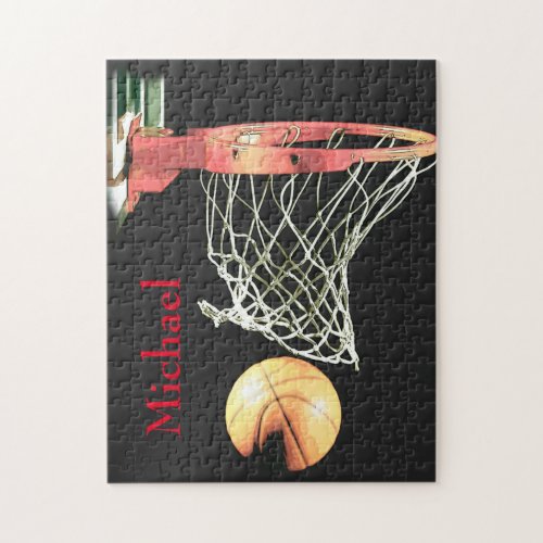 Basketball Artwork Your Name Jigsaw Puzzle